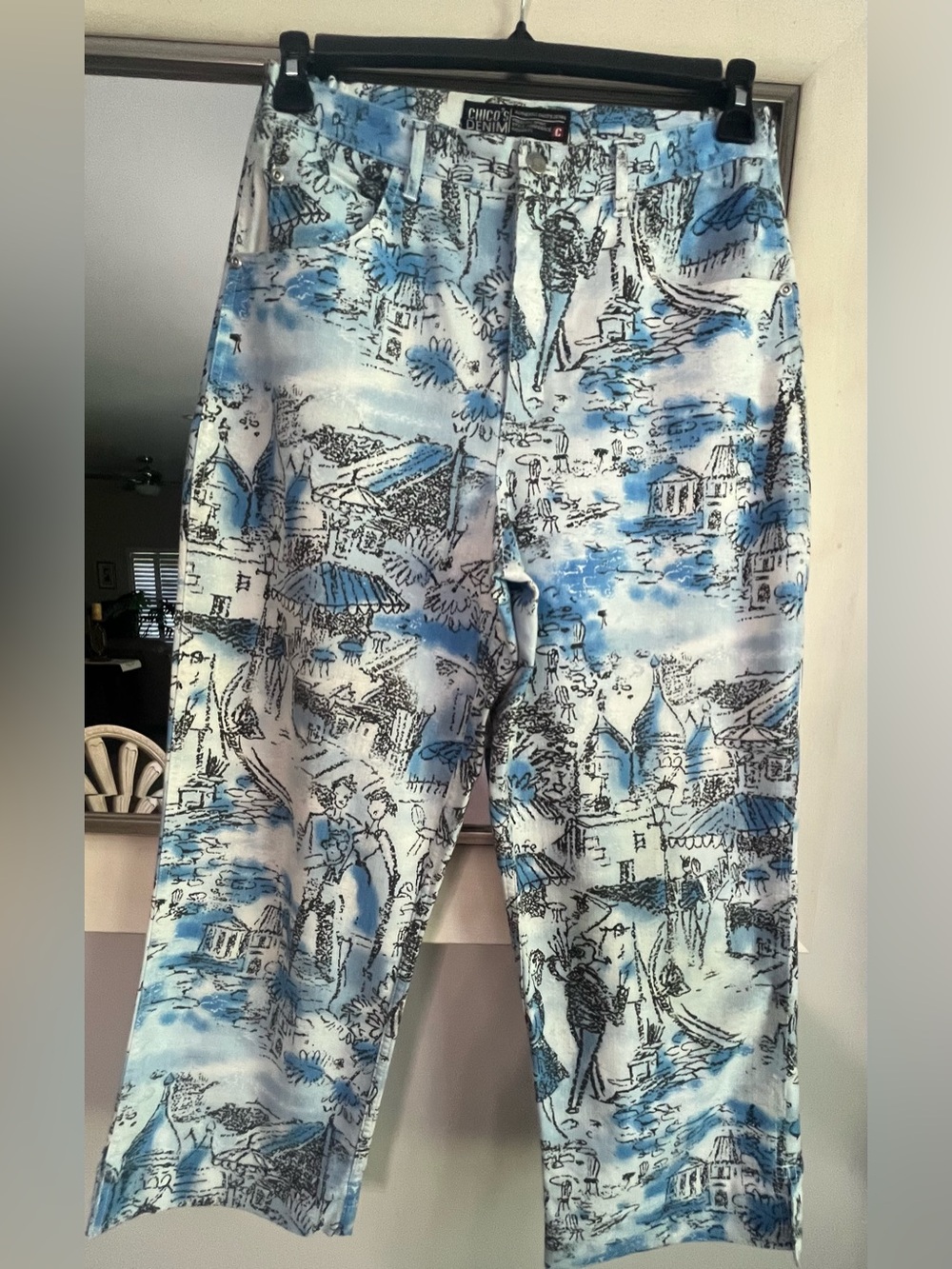 Chico's Girlfriend Ankle Jeans Grecian Landscape Sz 1 (8/Medium)